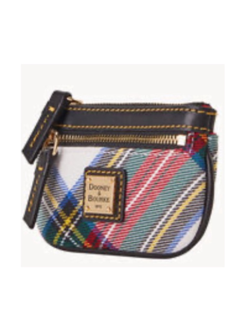 Dooney & Bourke Small White Tartan Coin Purse